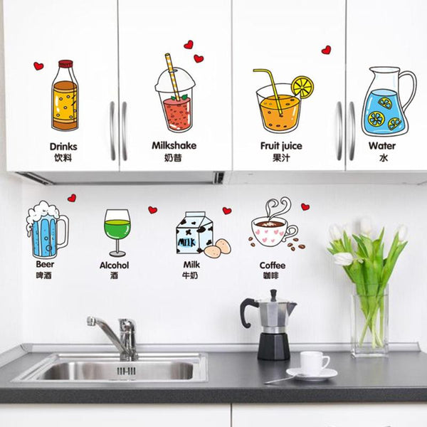 Kitchen Wall Sticker Decoration Refrigerator Door