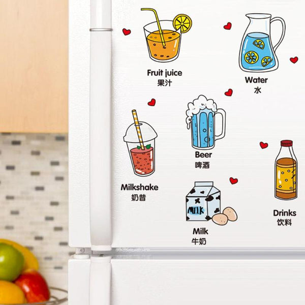 Kitchen Wall Sticker Decoration Refrigerator Door